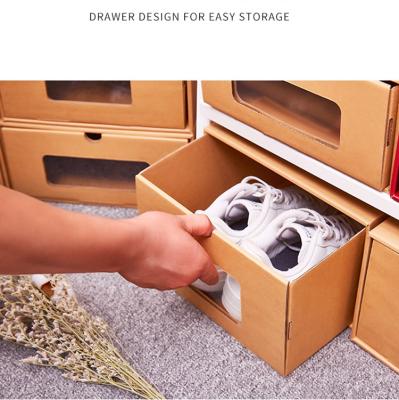 China TOSUN Customized Materials Recycled Drawer Box Shoes Packaging Rigid Kraft Paper Boxes Shoe Box Container Paxcking for sale