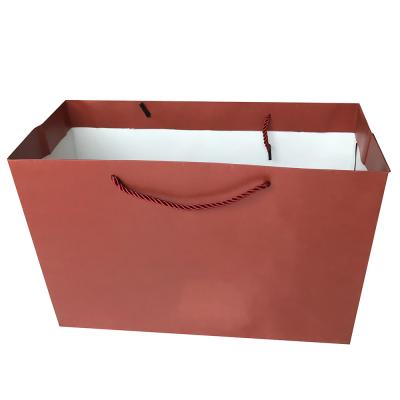 China Recyclable Custom Copy TOSUN Logo Cosmetics Shopping Bags With Twisted String Handles Red Special Paper Bags for sale