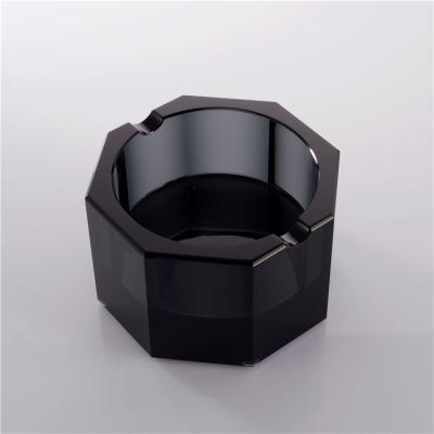 China New Europe crystal open black crystal cigarette cigar ashtray for home decoration for sale