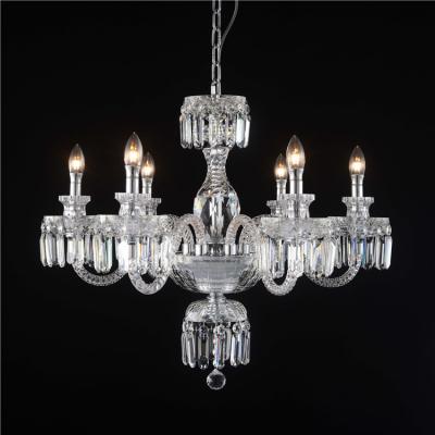 China Luxury Modern Large Outlet Chandelier K9 Arm Transparent Crystal Chandelier For Living Room Decoration for sale