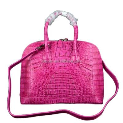 China Wholesale Vintage Pink Crocodile Handbags Women Crocodile Leather Bags Designer Purse for sale