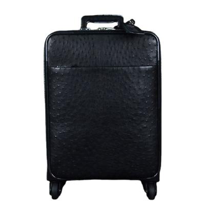 China NATIONAL Luxury Trolley Case Ostrich Leather Trolley Set Luxury Travel Bags Ostrich Skin Luggage for sale