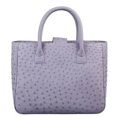 China Luxury Ostrich Fashion Tote Bags Women Light Purple Luxury Handbag Customized Bags for sale