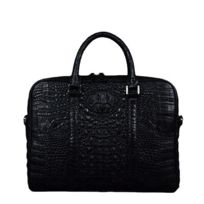 China NATIONAL Black Real Crocodile Skin Men Business Briefcase Leather Messenger Bags for sale