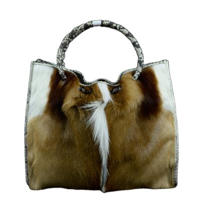 China Luxury Round Handle Antelope Fur Handbags Fashion Lady Python Bags Luxury High Quality for sale