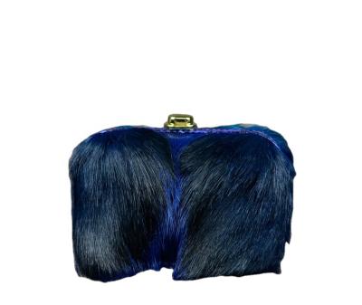 China 100%real Women's Luxury Blue Fur Evening Clutch Bags Small Fur Case Clutch Bags Lady Dress Bags For Sale for sale