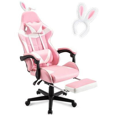 China Other Pink PC Computer PC Gaming Chair PU Silla Leather Gamer Massage Racing Gaming Chair for sale