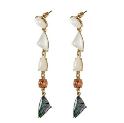 China Nickel Free Fashion Colorful Stone Carved Shell Earrings , Earrings Stone for sale