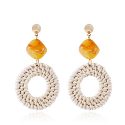 China Nickel 7 x 4 Cm 10 Latest Korean Fashion Straw Earring Earrings Free With Turtle Stone for sale