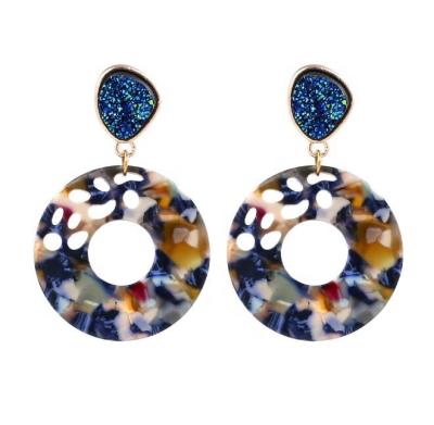 China Nickel Free Fashion Acetate Hollow Out New Arrival Earrings, Resin Acrylic Round Drop Earrings Women for sale