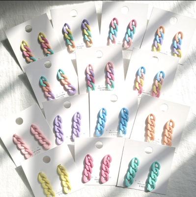 China Nickel Free Styles Free Choice Fashion Candy Color Acrylic Resin Multi Free Cute Girls Earrings for sale