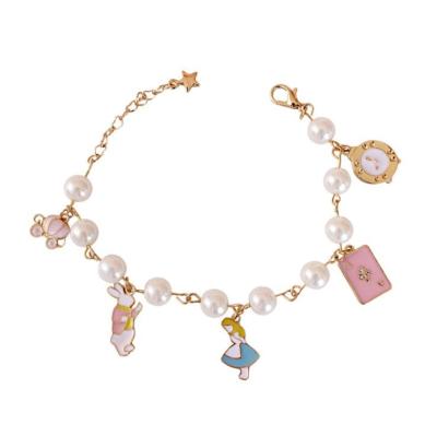 China Available Hanging Girls Easter Bunny Lightweight Pearl Wrist Bracelet Nickel Free Catalog Cleverish Playing Cards Good for sale