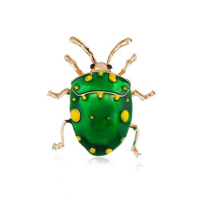 China Nickel Plated 3.5 x 3 cm 8g Realistic Green Enamel Bug Beetle Brooch Free for sale