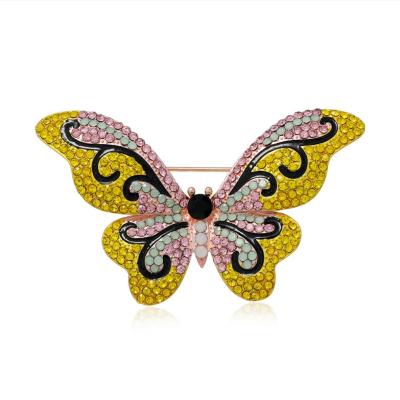 China Nickel Free Fashion Crystal Rhinestone Butterfly Brooches for sale