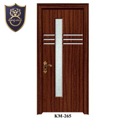 China 2022 MDF PVC Door Wood Veneer Modern European Standard Interior Door International Laughing Swing Doors Style Doors With Manufacturer Glass OEM for sale