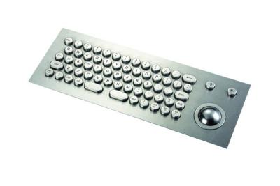 China Public Self-service Device Stainless Steel Keyboard With 65 Keys , Trackball Keyboard for sale