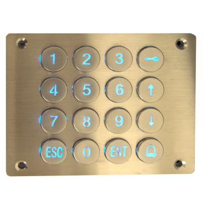 Chine Clavier numérique indestructible d'Access de la porte IP65 de contre-jour vert, clavier numérique de 16 boutons à vendre