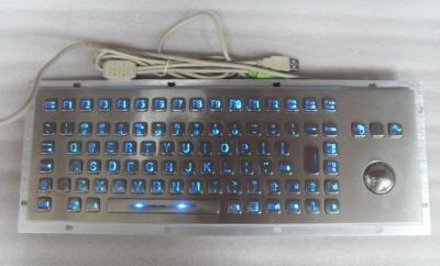 China Teclado impermeable con el Trackball, teclado del metal del quiosco de la retroiluminación azul del acero inoxidable en venta