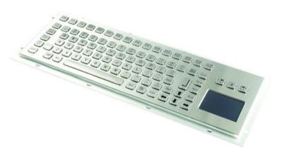 China Silver 90 Keys Backlight ATM Industrial Keyboard With Touchpad , Military Keyboards for sale