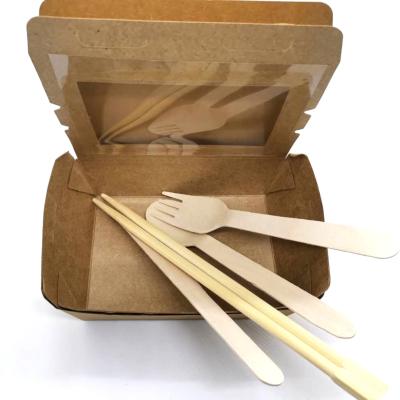 China Eco Friendly Disposable Kraft Paper Lunch Box For Food for sale