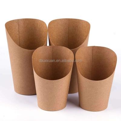 China Disposable Kraft Brown Chip Scoop Take Away Chips Paper Cup for sale