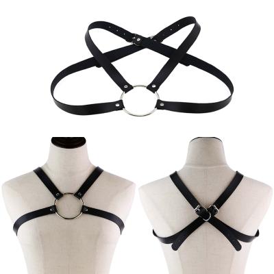 China O-ring Punk Punk Body With PU Leather Shoulder Strap, Belt And Belly Strap for sale