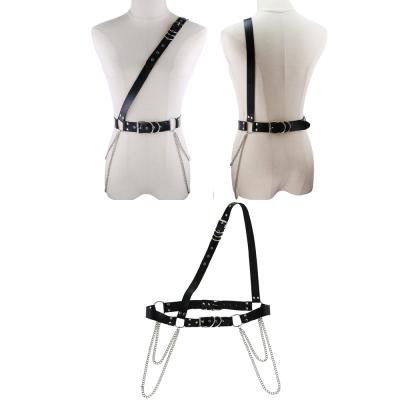 China Women's Fashion Buckle Chain Belt Leather Strap Of The Trend Punk Punk Chain Belt for sale