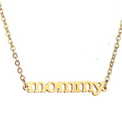 China CLASSIC 14K Gold Pendant Stainless Steel Jewelry Mother's Day Women Necklace Gift Stainless Steel Necklace for sale