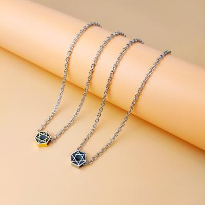 China CLASSIC Fashion Simplicity and Luck Hexagram Stainless Steel Necklace for sale