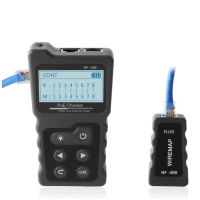 China FTTH CAT5 CAT6 Cable Continuity Tester PoE Power Voltage Tester NF-488 for sale