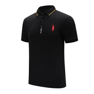 China Wholesale Blue Slim Fit Single Short Sleeve Custom Golf Anti-Wrinkle Custom Mens 95% Cotton Embroidered Polo Shirts for sale