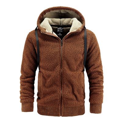 China ZY3880A Sustainable Shear Coat Mens Winter Wool Coat Mens Hoodie With Zipper for sale