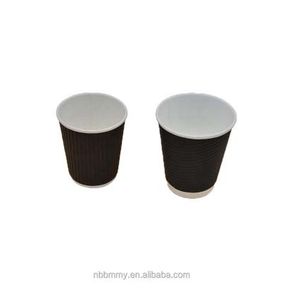 China Factory Wholesale Disposable Coffee Paper Cups Waterproof Black Disposable for sale