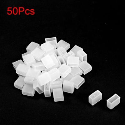 China 50pcs Hotel Silicone Socket Fit 3528 White 8mm Wide LED Strip Tape Light Tube Bezel Cover W 2 Holes for sale