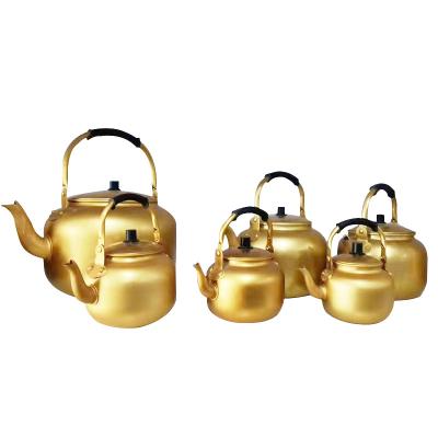 China Viable Teapots And Kettles Yellow Aluminum Barbecue Outdoor Large Capacity Portable Gas for sale