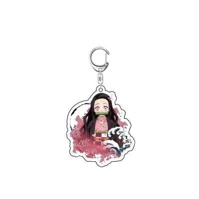 China Gift Anime Key Chain Stick Demon Slayer Key Chain Acrylic Holographic Anime Key Chain for sale