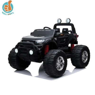 China LED Headlights and Music Authorized Ford Monster Truck Kids Ride On 12v 24v 4 Automobile for sale