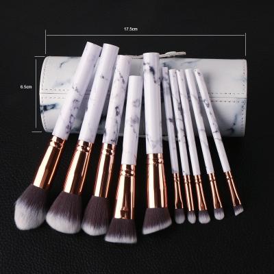 China 10pcs New Arrivals Marble Vegan Makeup Brush Eyeshadow And Lip Brushes Eco-friendly Makeup Brush Set for sale