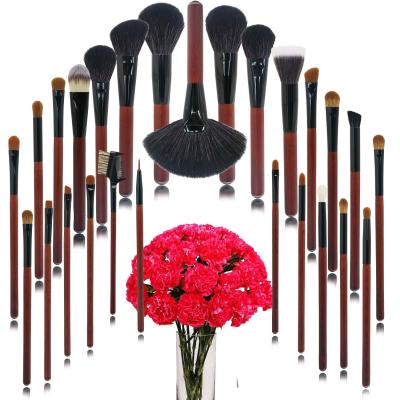 China Factory 26 Pcs Animal Goat Hair Handle Makeup Brush Set Solid Wood Eyeshadow Brushes Eco-friendly 8 Years for sale