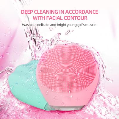 China Other Rechargeable Electric Facial Detergent Silicone Free Sample Massager Face Cleaning Brush for sale