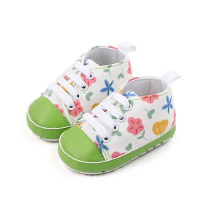 China Insulative Children Kids Sports Shoes Infant Soft Canvas Baby Sneakers Soled Baby Shoes for sale