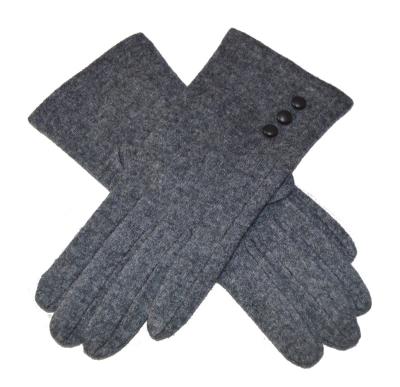 China Gray Wool Knitted Soft Cute And Sewn Cheap Winter Gloves For Women for sale