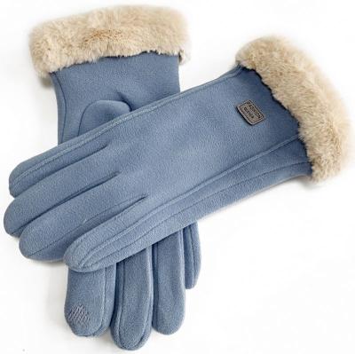 China Cheap Hot Selling Cheap Cute Gloves Touch Screen Winter Fashion Faux Suede High Quality Warm Ladies Gloves for sale