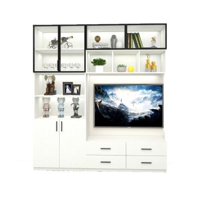 China (Other) Stainless Steel Adjustable Italian TV Unit Living Room Furniture Set TV Stands Modern Aluminum Marble Table TV Cabinet for sale