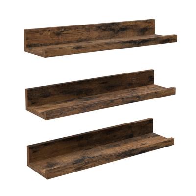 China Vintage Adjustable Wall Shelf (Height) Bedroom Bathroom Industrial Wood Home Decor Storage Corner Floating Shelf for sale