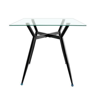 China K/D Free Sample Modern Glass-to-Glass Mirrored Dining Room Table For Dining Room Furniture for sale