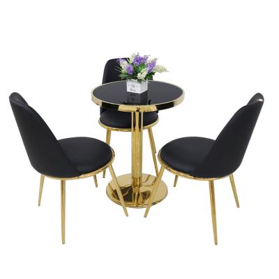 China Diawell China Factory Modern Velvet Dining Chairs Gold Iron Legs Dining Chair MDF Dining Table Set for sale