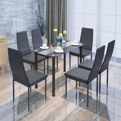 China High Quality Rectangular Glass Slab Tempered Glass Rock Dining Table K/D Clear Leg OEM/ODM Stainless Dining Table for sale