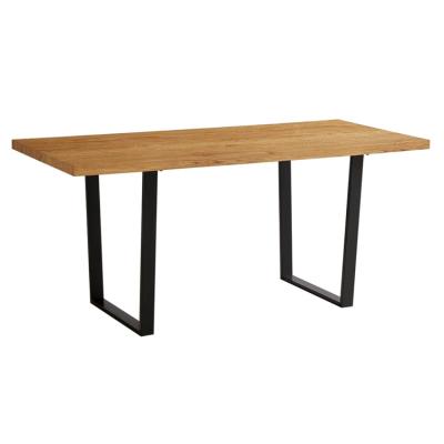 China Custom K/D size modern square comedor metal leg dinner table rectangular MDF wood dining table for sale