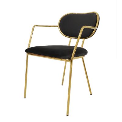 China K/D Gold Metal Dining Chairs Modern Leather Style Dining Chair for sale